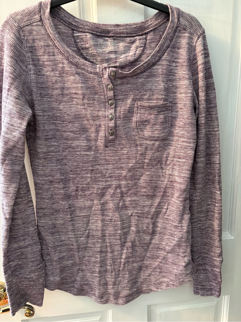 Eddie Bauer Heathered Lavender Long-Sleeve Henley